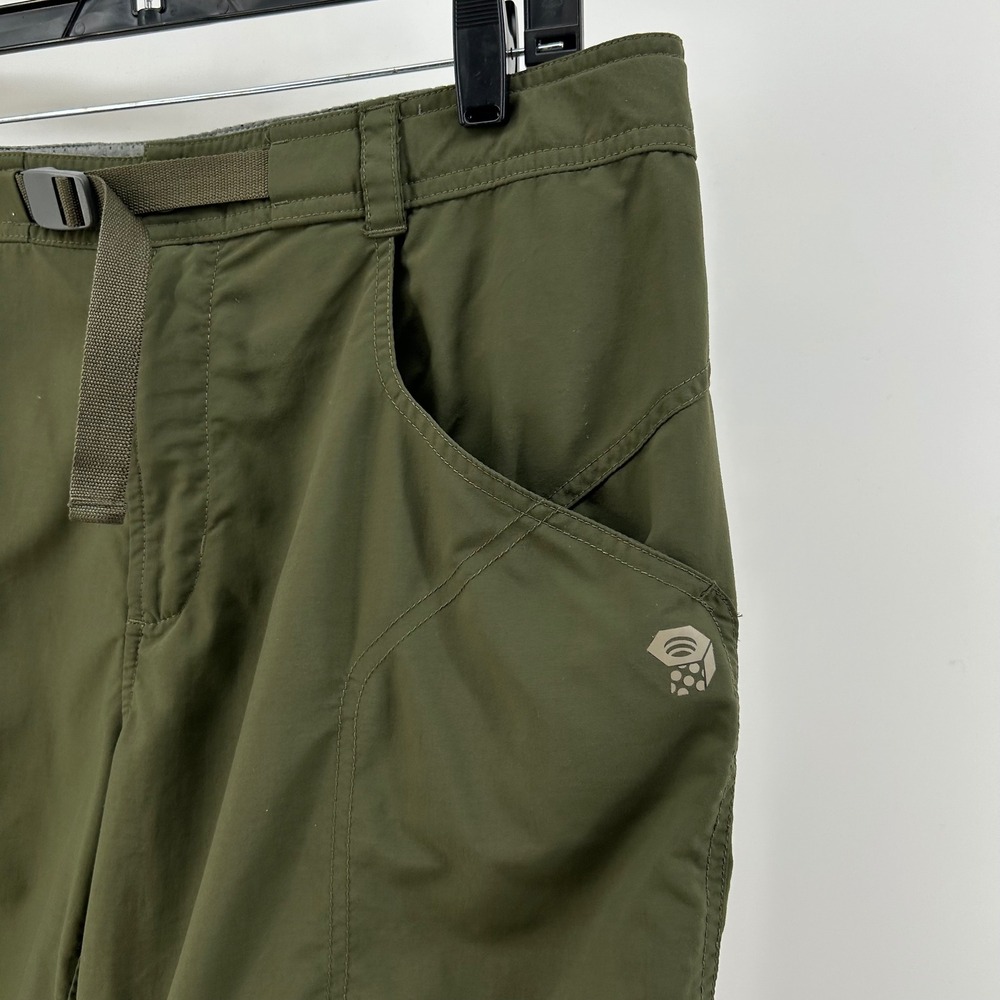 Mountain Hardwear Hiking Shorts Mens 34 Green Nylon Belted Gorpcore OM5393 - Picture 4 of 9